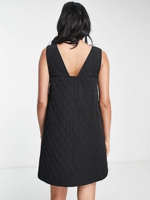 Стеганое нейлоновое платье мини Asos черное