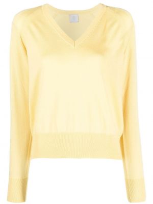 Плетен pullover с v-образно деколте Eleventy жълто
