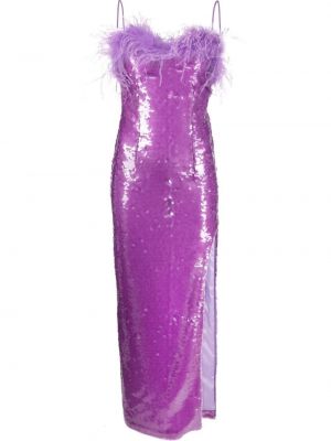 Koktejl obleka s cekini s perjem Giuseppe Di Morabito vijolična