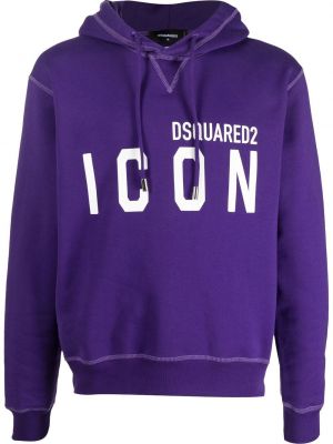 Printti puuvilla huppari Dsquared2 violetti