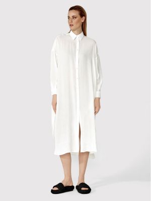 Relaxed рокля тип риза Simple бяло