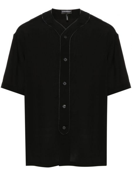 Košile z lyocellu Emporio Armani černá