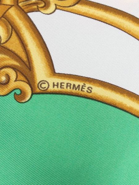 Hedvábný šál Hermès Pre-owned zelený