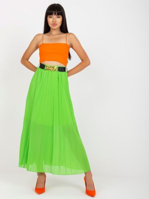 Plisované dlouhá sukně Fashionhunters zelené