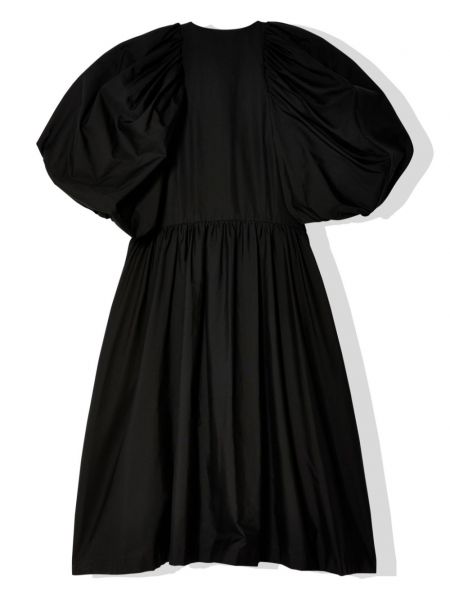 Kleid aus baumwoll mit plisseefalten Noir Kei Ninomiya schwarz