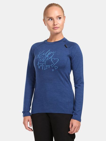 Tričko s dlouhým rukávem z merino vlny Kilpi modré