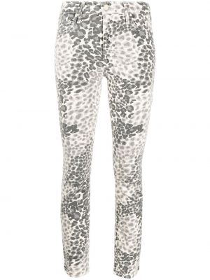 Skinny fit džínsy s leopardím vzorom Mother