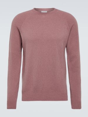 Вълнен пуловер Sunspel розово