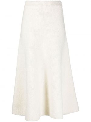 Pletená kašmírová hodvábna sukňa Gabriela Hearst biela