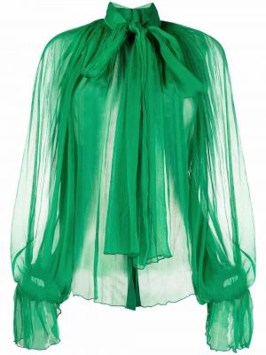 Plisseeritud läbipaistvad pluus Atu Body Couture roheline