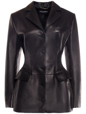 Kožená bunda Dolce & Gabbana čierna