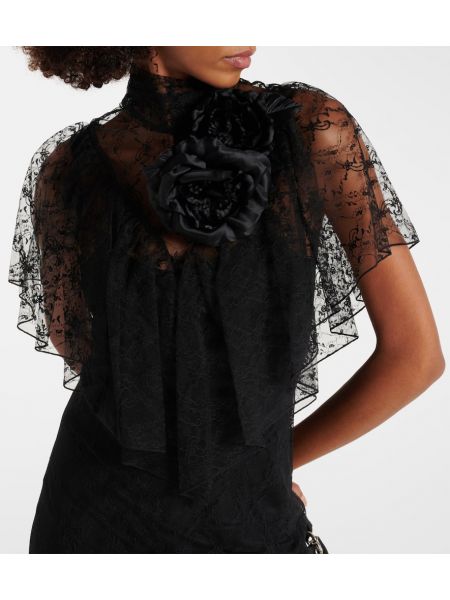 Midi haljina s čipkom Rodarte crna