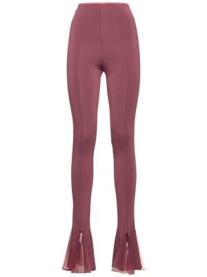 Tylové kalhoty s vysokým pasem jersey Nensi Dojaka fialové