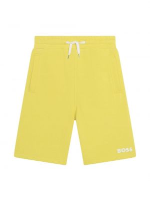 Pantaloncini sportivi con stampa Boss Kidswear giallo