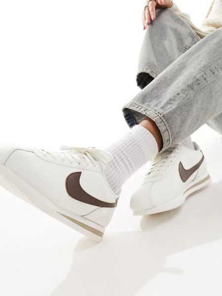 Кожаные кроссовки Nike Cortez белые