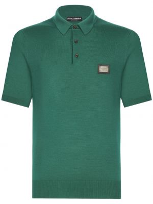 Vilnas polo krekls Dolce & Gabbana zaļš