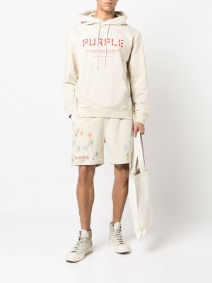 Raštuotas džemperis su gobtuvu Purple Brand violetinė