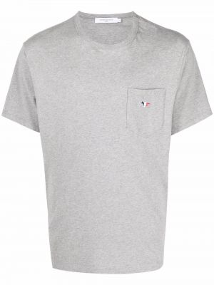 T-shirt ricamato Maison Kitsuné grigio