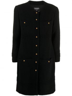 Manteau en laine Chanel Pre-owned noir