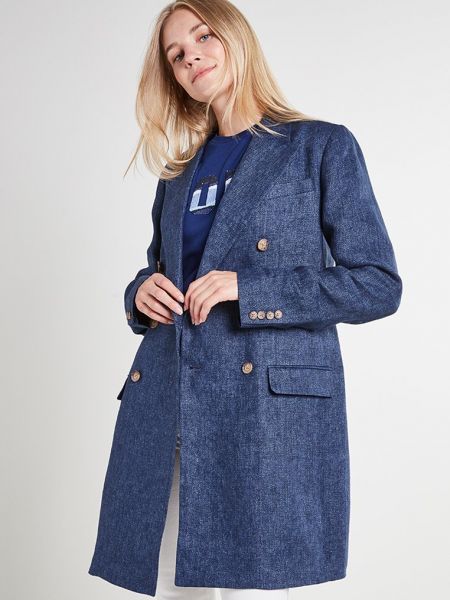 Krótki płaszcz Polo Ralph Lauren niebieski