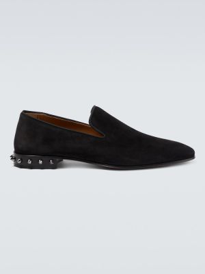 Pantofi loafer din piele de căprioară Christian Louboutin negru