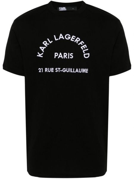 Kokvilnas t-krekls ar izšuvumiem Karl Lagerfeld