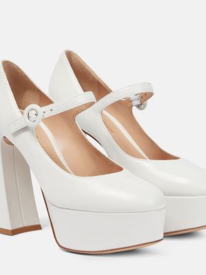 Läder mary jane pumps Gianvito Rossi vit