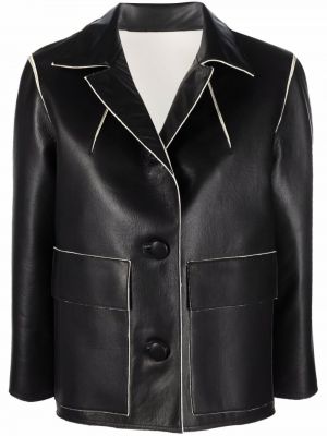 Укороченная кожаная куртка Liska, черная
