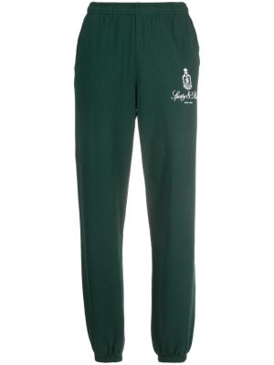 Pantaloni sport din bumbac Sporty & Rich verde