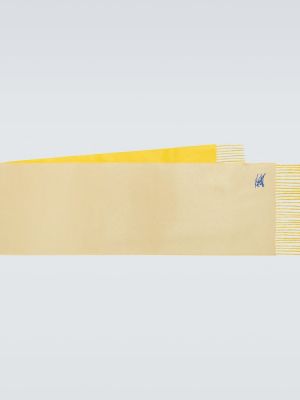 Bufanda con flecos de cachemir con estampado de cachemira Burberry amarillo