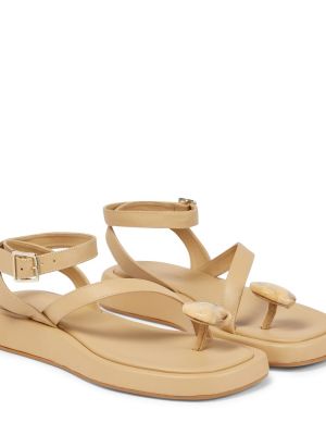 Kožené sandály Gia Borghini béžové