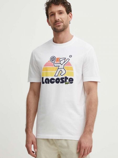 Pamučna majica Lacoste bijela