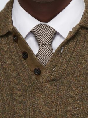 Krawat bawełniany Bram brązowy