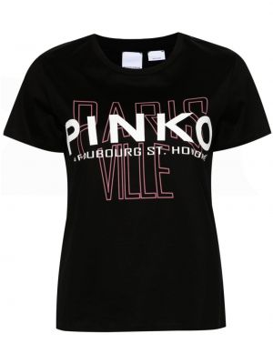 T-shirt aus baumwoll mit print Pinko schwarz