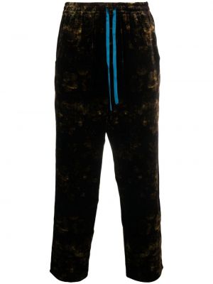 Pantaloni sport cu model floral Pierre-louis Mascia negru