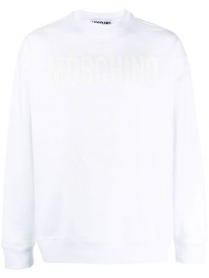 Sweatshirt mit rundhalsausschnitt mit print Moschino weiß