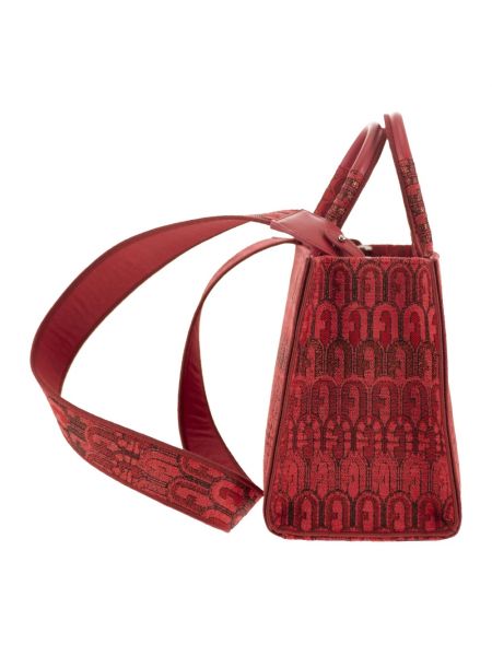 Bolso shopper con estampado de tejido jacquard Furla rojo