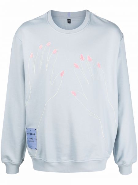 Brodert sweatshirt Mcq blå