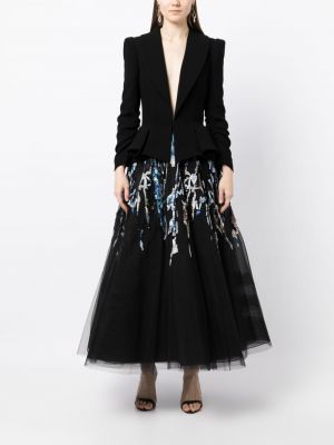 Tylové sukně s korálky Saiid Kobeisy černé
