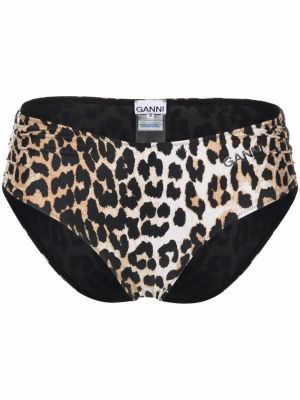 Bikini s printom s leopard uzorkom Ganni smeđa