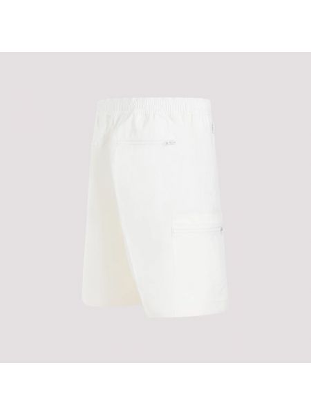 Pantalones cortos de algodón con bolsillos Stone Island blanco