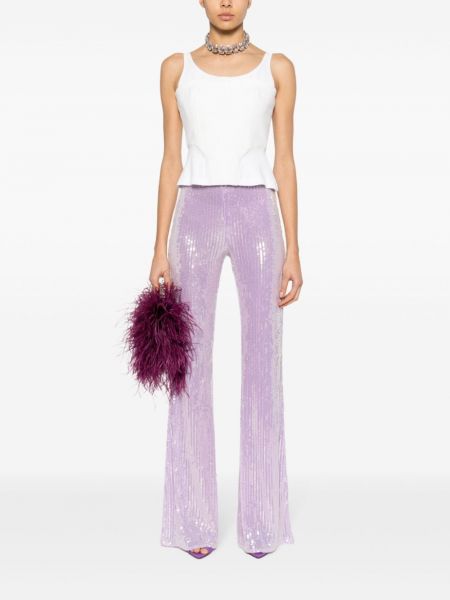 Pantalon à paillettes large Patrizia Pepe violet