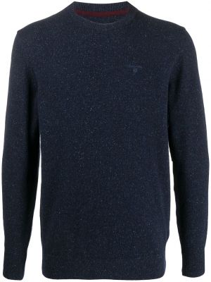 Siuvinėtas megztinis Barbour mėlyna