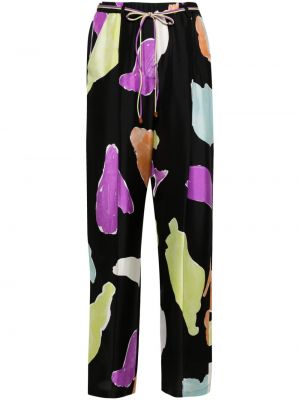Pantaloni cu imagine cu imprimeu abstract Alysi negru