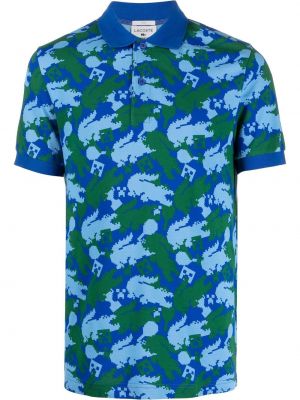 Poloskjorte med print Lacoste blå