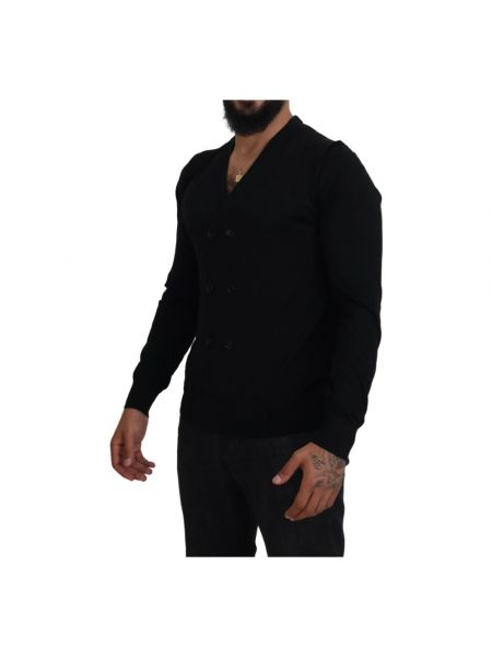 Cárdigan de cachemir de tela jersey con estampado de cachemira Dolce & Gabbana negro