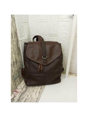 Рюкзак с карманами Elena Leather Bag коричневый