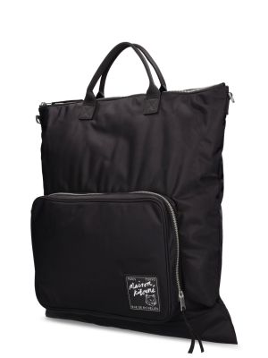 Найлонови шопинг чанта Maison Kitsuné черно