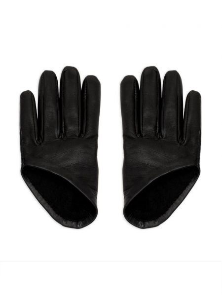 Rękawiczki skórzane asymetryczne Alexander Mcqueen czarne