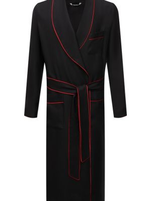 Шелковый халат Dolce & Gabbana черный